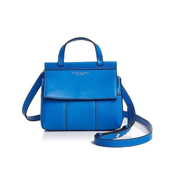 Tory Burch Handbags - Tory Burch Mini Block T Leather Magnetic Flap Closure Satchel Crossbody Bag